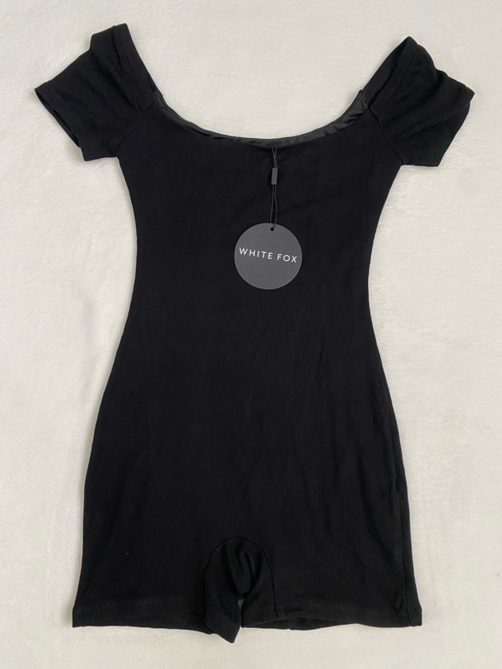 White Fox Boutique Black Off-Shoulder Romper Top